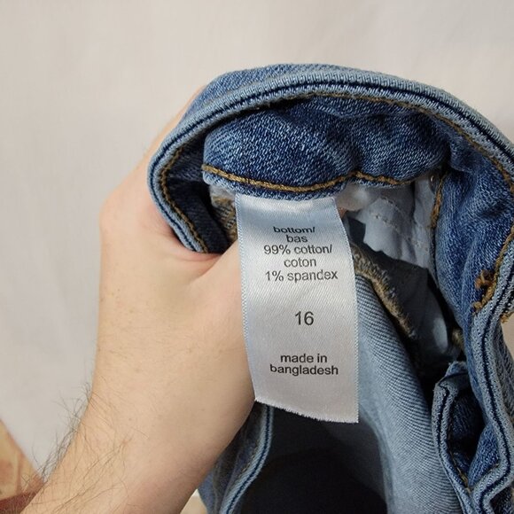 Maurices Womens Button-Up Denim Skirt Distressed Look Size 16 Light Blue - Picture 6 of 9